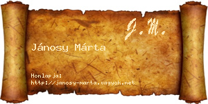 Jánosy Márta névjegykártya