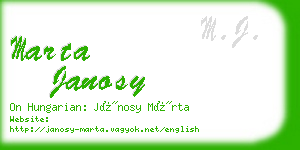 marta janosy business card